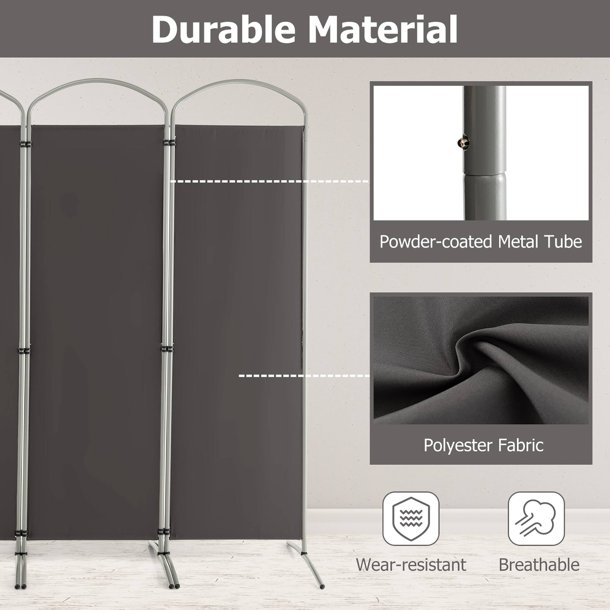 Durable Material

Powder-coated Metal Tube

Polyester Fabric

Wear-resistant Breathable