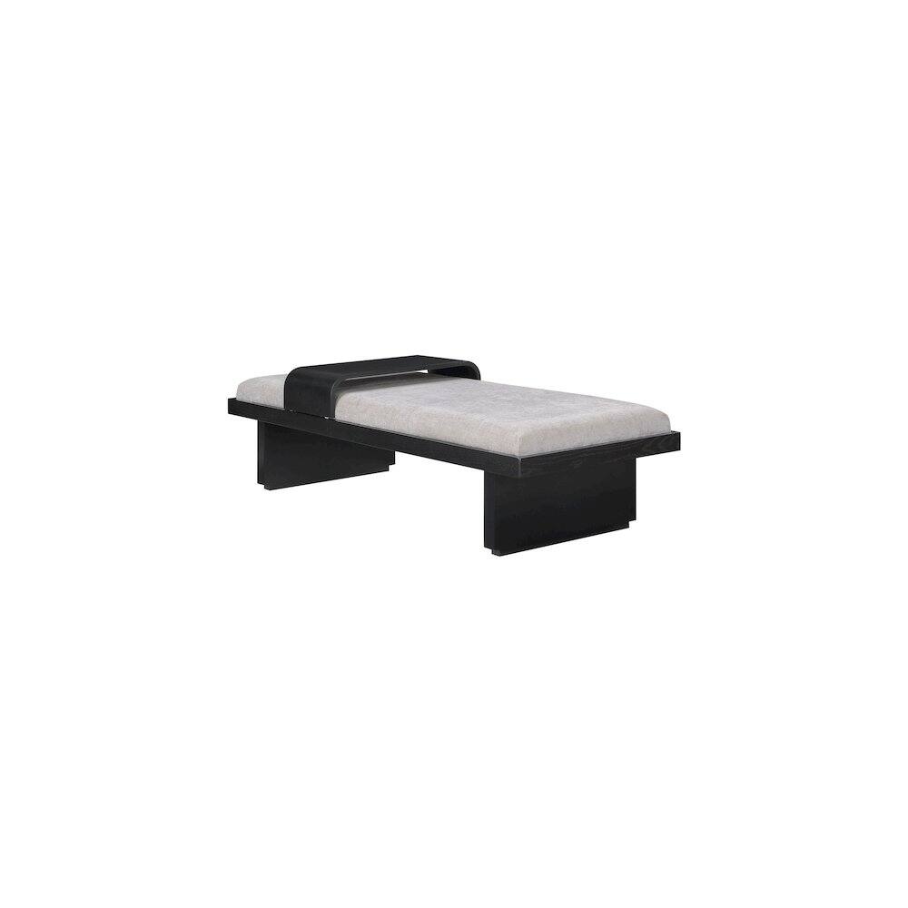 Alt View 2. Meridian Furniture - Arlington Light Grey Chenille Fabric Bench - Grey.