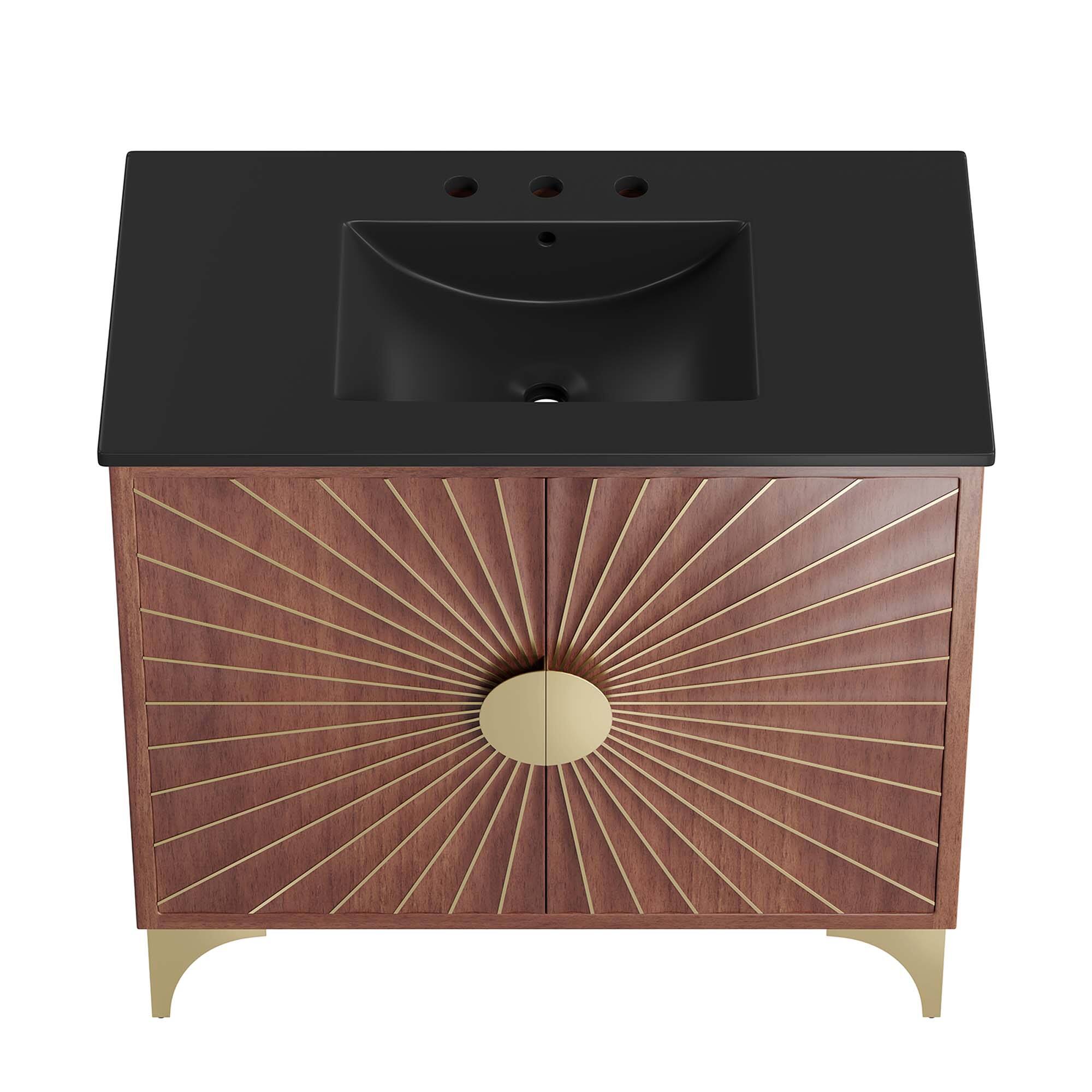 Alt View 4. Modway - Daylight Bathroom Vanity Basin Included by Modway - Black Walnut.