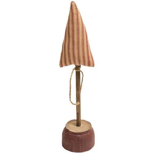 BreeBe - * Ticking Stripe Christmas Tree on Base 13" - Red