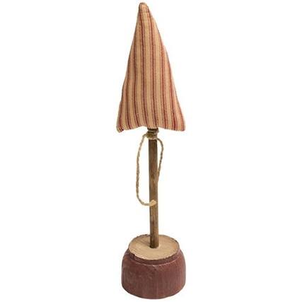 Front. BreeBe - *Red Ticking Stripe Christmas Tree on Base 13" - Red.