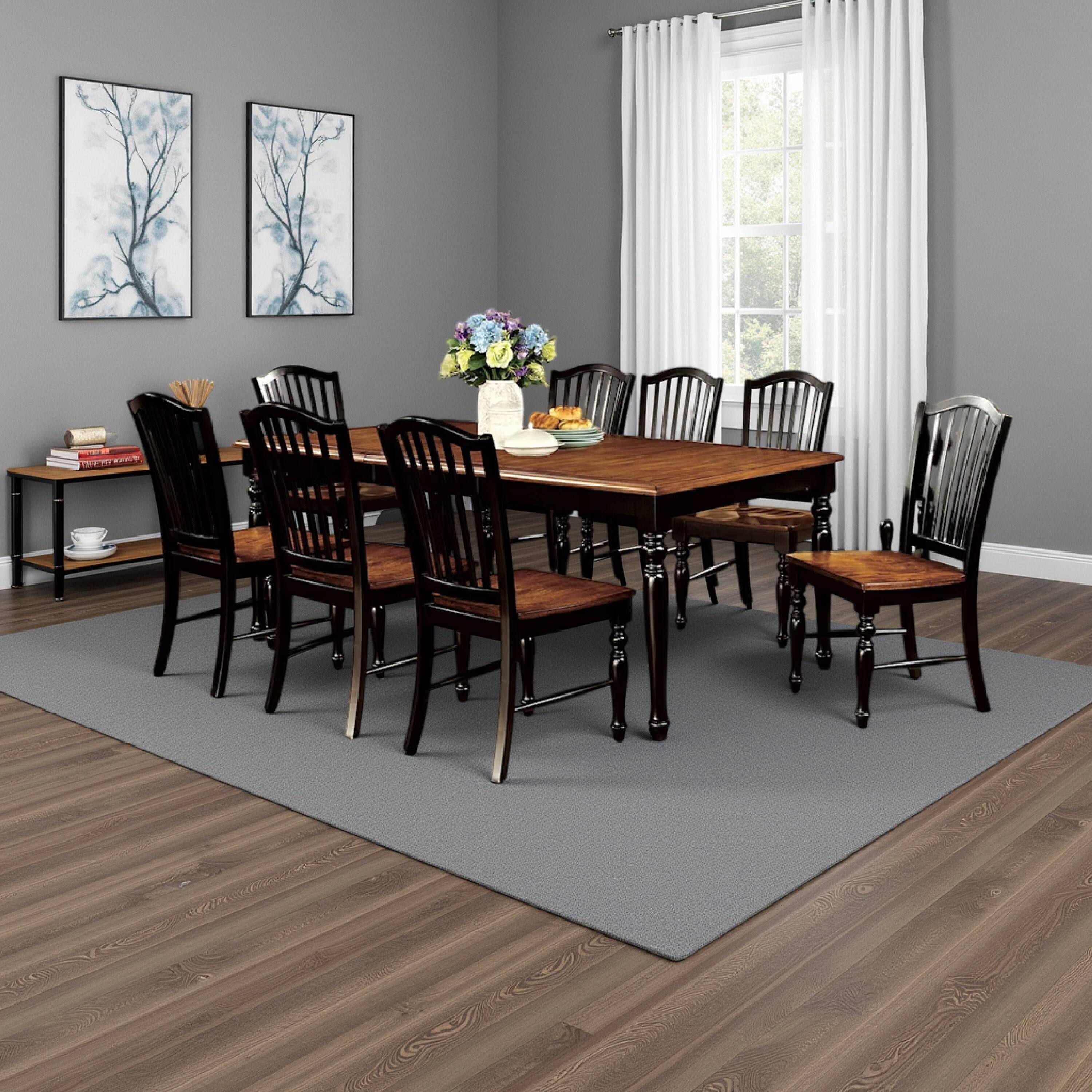 Alt View 5. Manhattan Lane - Gin 7pc Dining Table Chair Set, Extendable 60-78 Inch Oak Brown, Black - Black, Oak Brown.