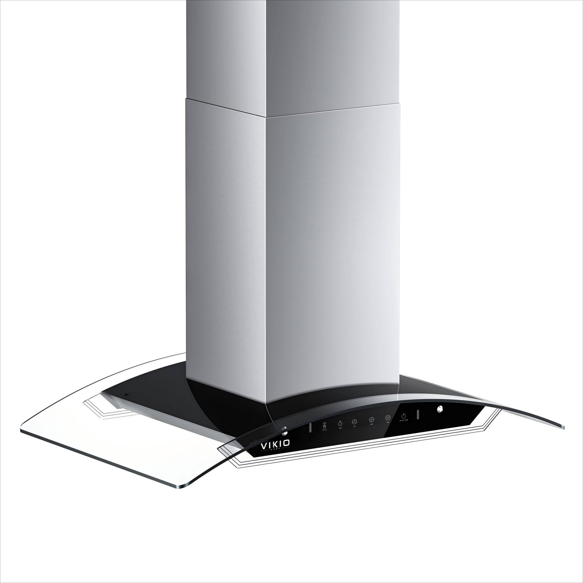 Angle. VIKIO - 36 inch Ducted 700-CFM Stainless steel Island Range Hood - Stainless steel.