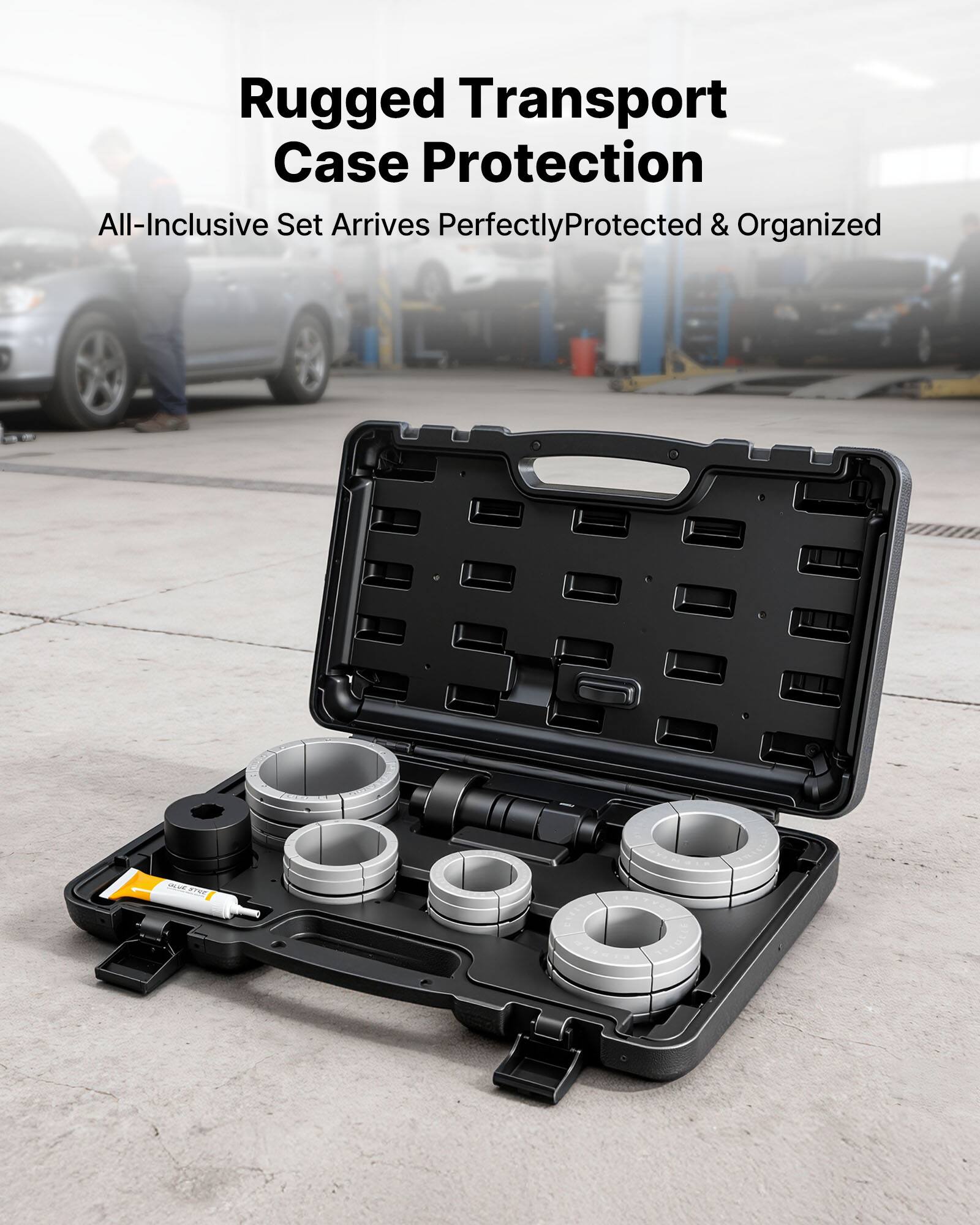 Rugged Transport Case Protection  
All-Inclusive Set Arrives Perfectly Protected & Organized