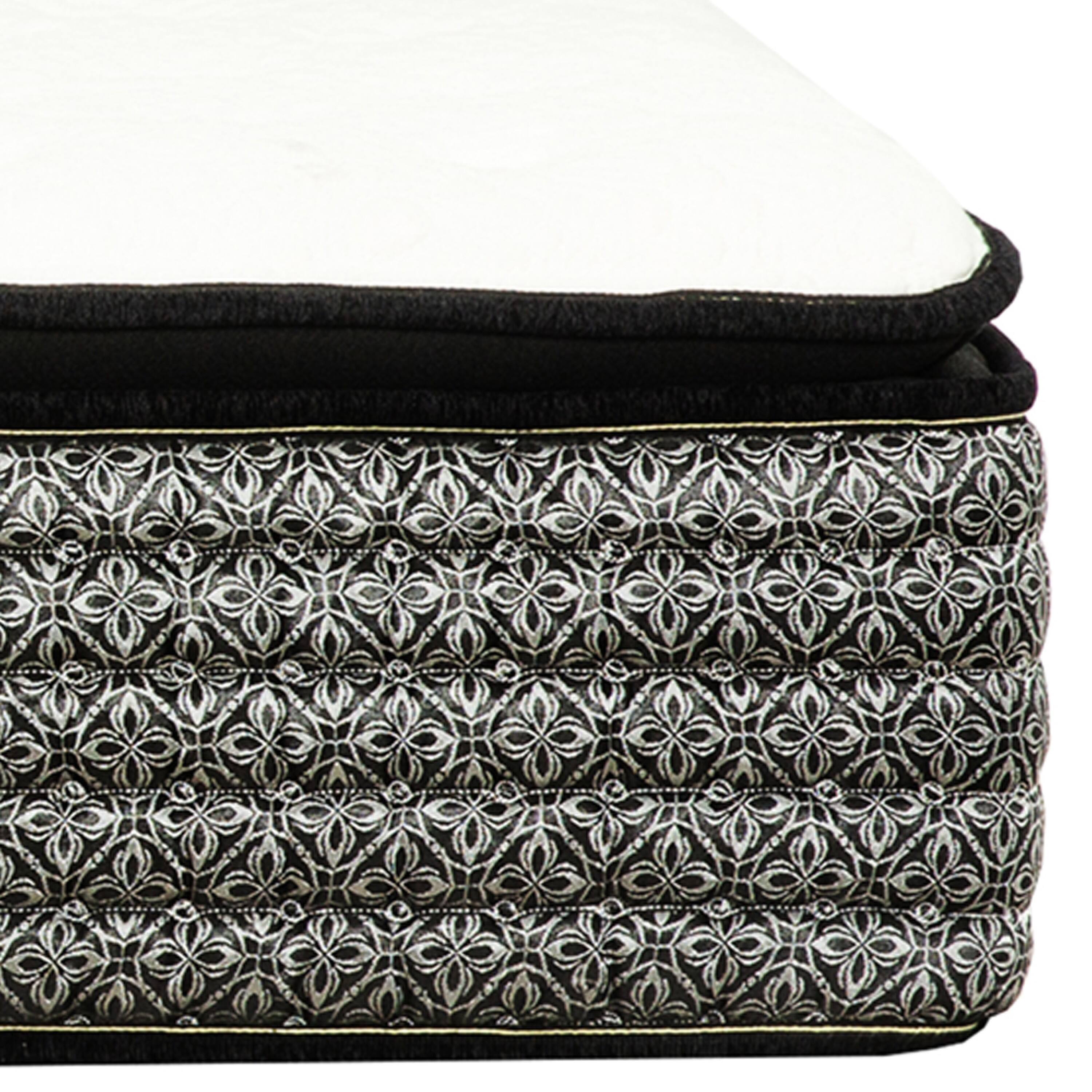 Back. Manhattan Lane - Che California King 14 Inch Mattress, Pocket Coil Cool Gel Memory Foam - White, Gray, Black.