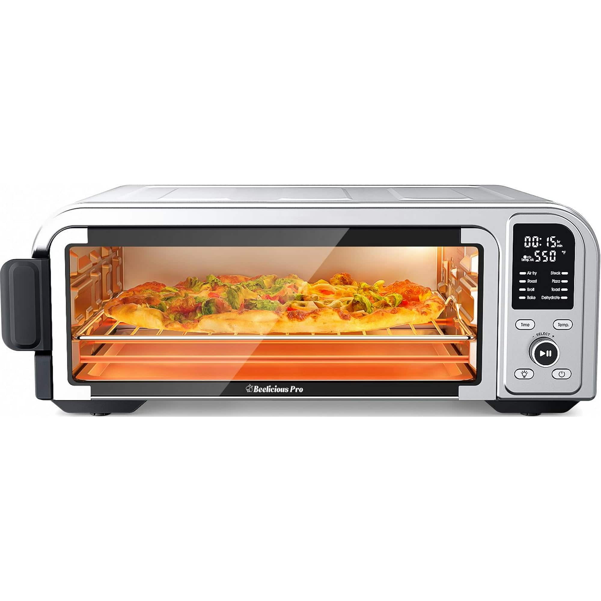 Beelicious - Beelicous Pro 19QT 8-in-1 Digital Air Fryer Convection Toaster Pizza Oven Countertop - Silver