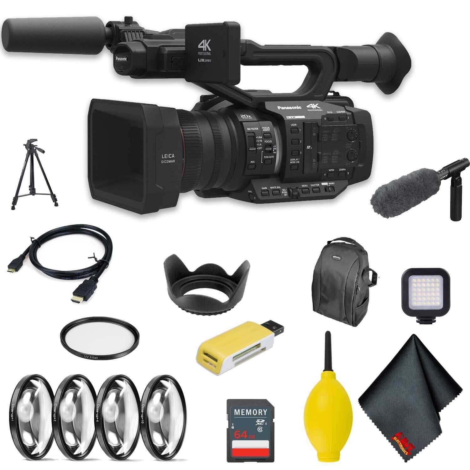 Panasonic EVA1 4K Professional Camera with LUMIX Lens

- 4K Professional Camera
- LUMIX Lens
- Leica Dicomar
- 250GB Memory Card
- 64GB Memory Card
- Tripod
- Microphone with Windscreen
- Cables
- Filter Kit
- Portable Light
- Camera Bag
- Cleaning Cloth
- Other Accessories