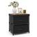 Alt View 19. Costway - 2PCS Fabric Bedside Table 2 Drawers Nightstand Small Dresser Bedroom Living Room - Black/Rustic Brown.