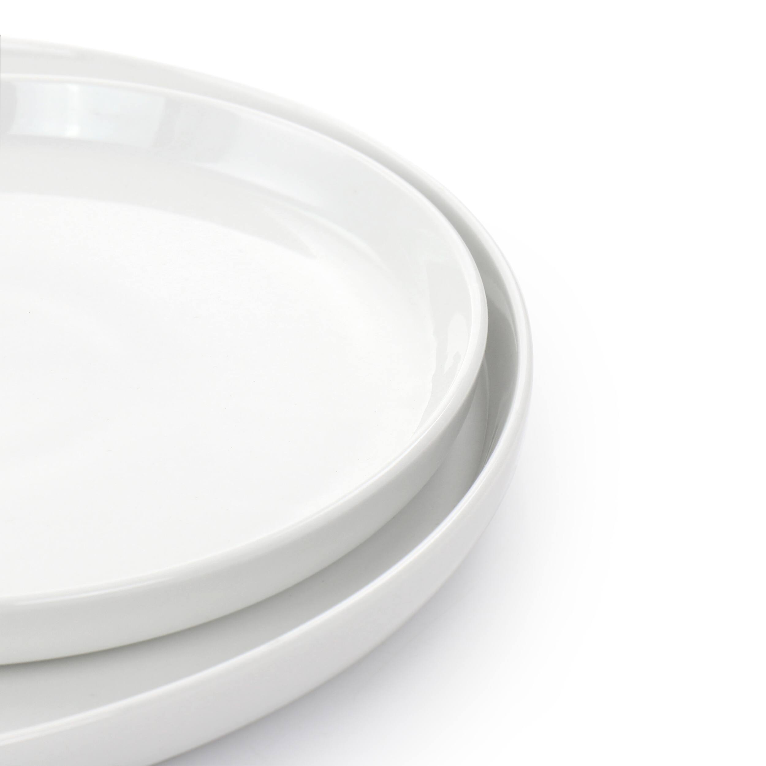 Alt View 7. Gibson - Gibson Home White Deco 16 Piece Fine Ceramic Dinnerware Set in White - White.