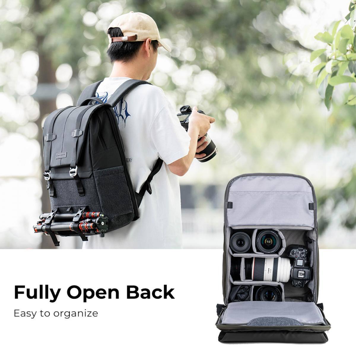 Fully Open Back  
Easy to organize
