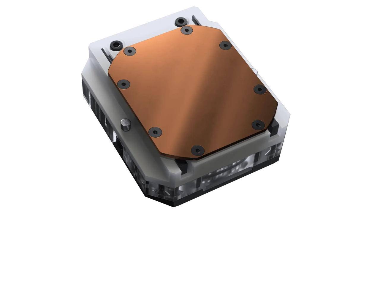 Alt View 3. Phanteks - Phanteks Glacier EZ-Fit 450CPU, Copper Water Block for Intel 1700/AM5, RGB, Black - Black.