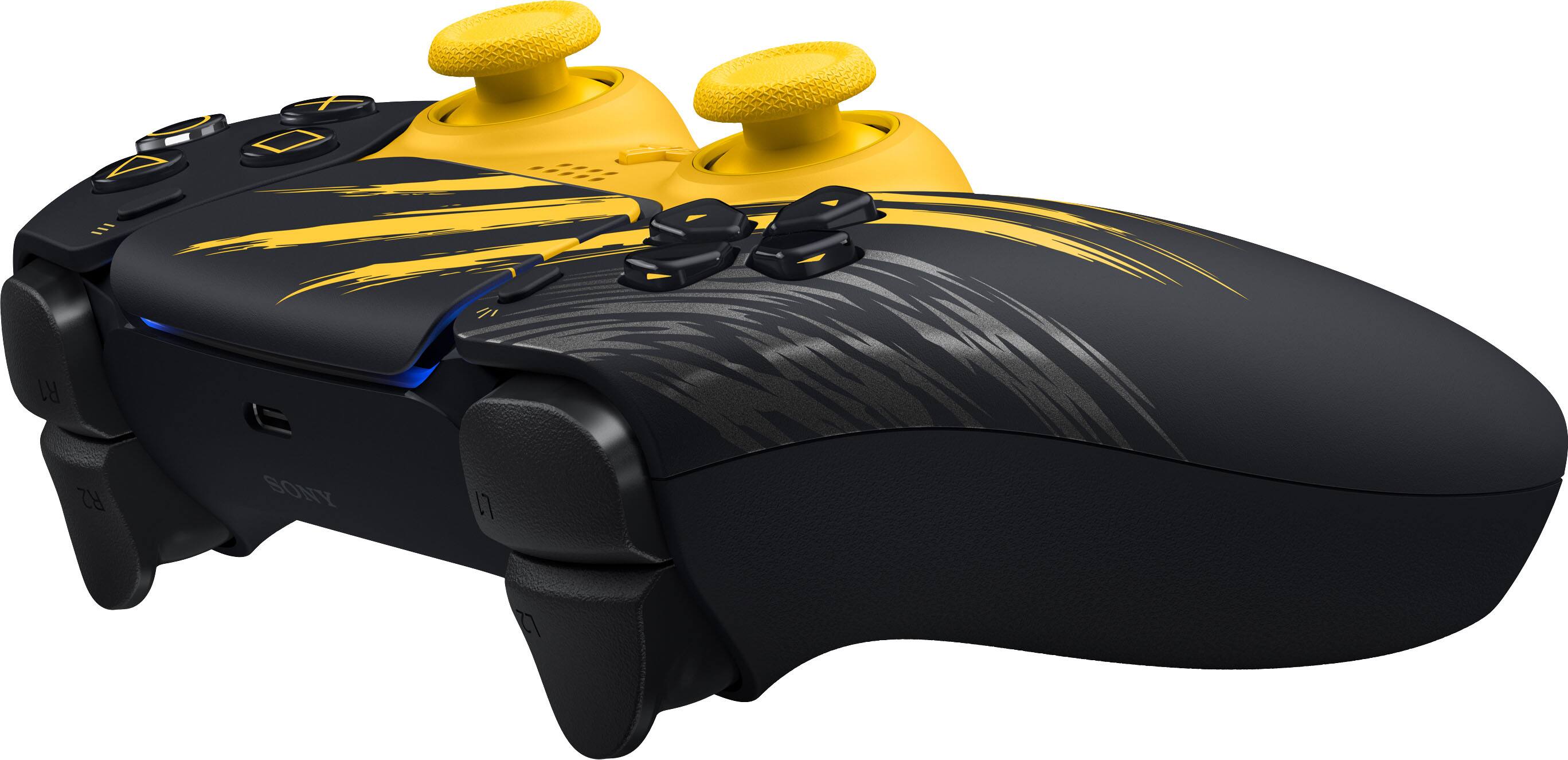 Angle. Sony Interactive Entertainment - DualSense Wireless Controller for PS5, PC, Mac & Mobile - Marvel’s Wolverine Battle Yellow Limited Edition - Yellow.