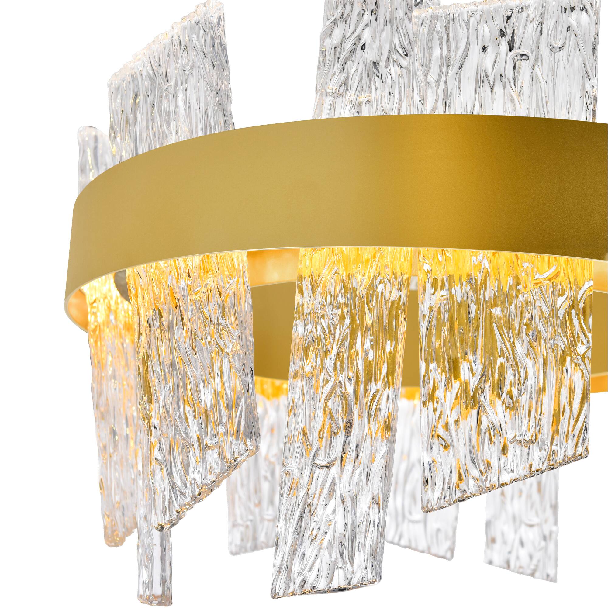 Alt View 1. CWI Lighting - Guadiana 24 in LED Satin Gold Chandelier - Satin Gold.