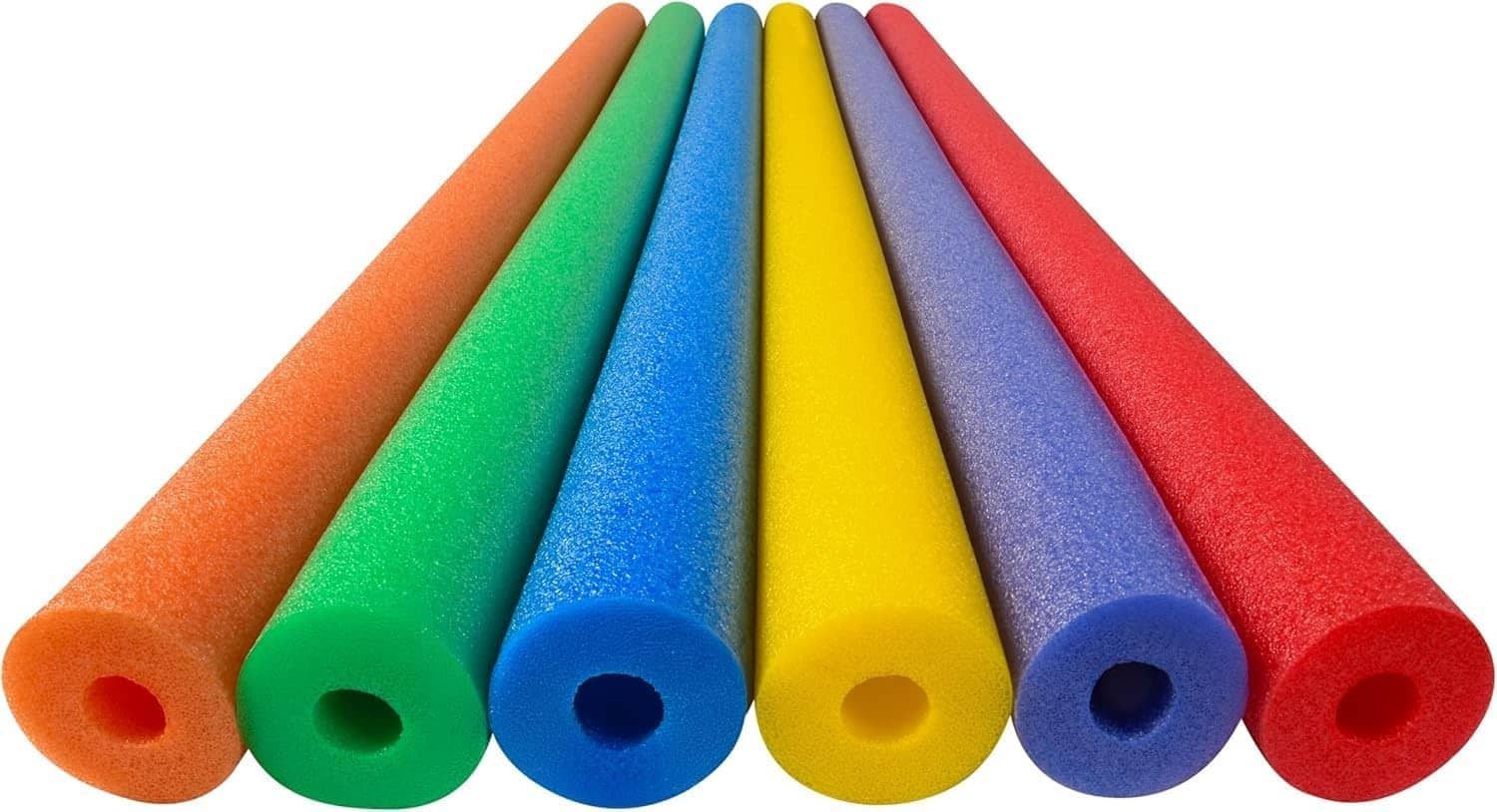 Play22 - Pool Noodles Foam 6 Pack Large 48 Inch Rainbow Swim Noodles for Kids & Adults, Floating Training Aid