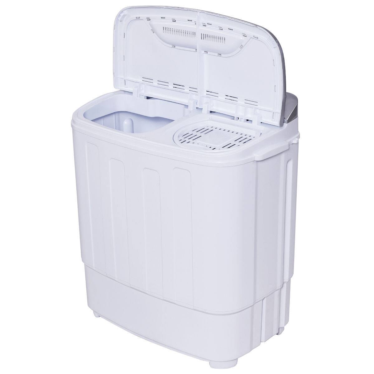 Alt View 1. Costway - Compact Mini Twin Tub 8 lb. Washing Machine - White and Grey.