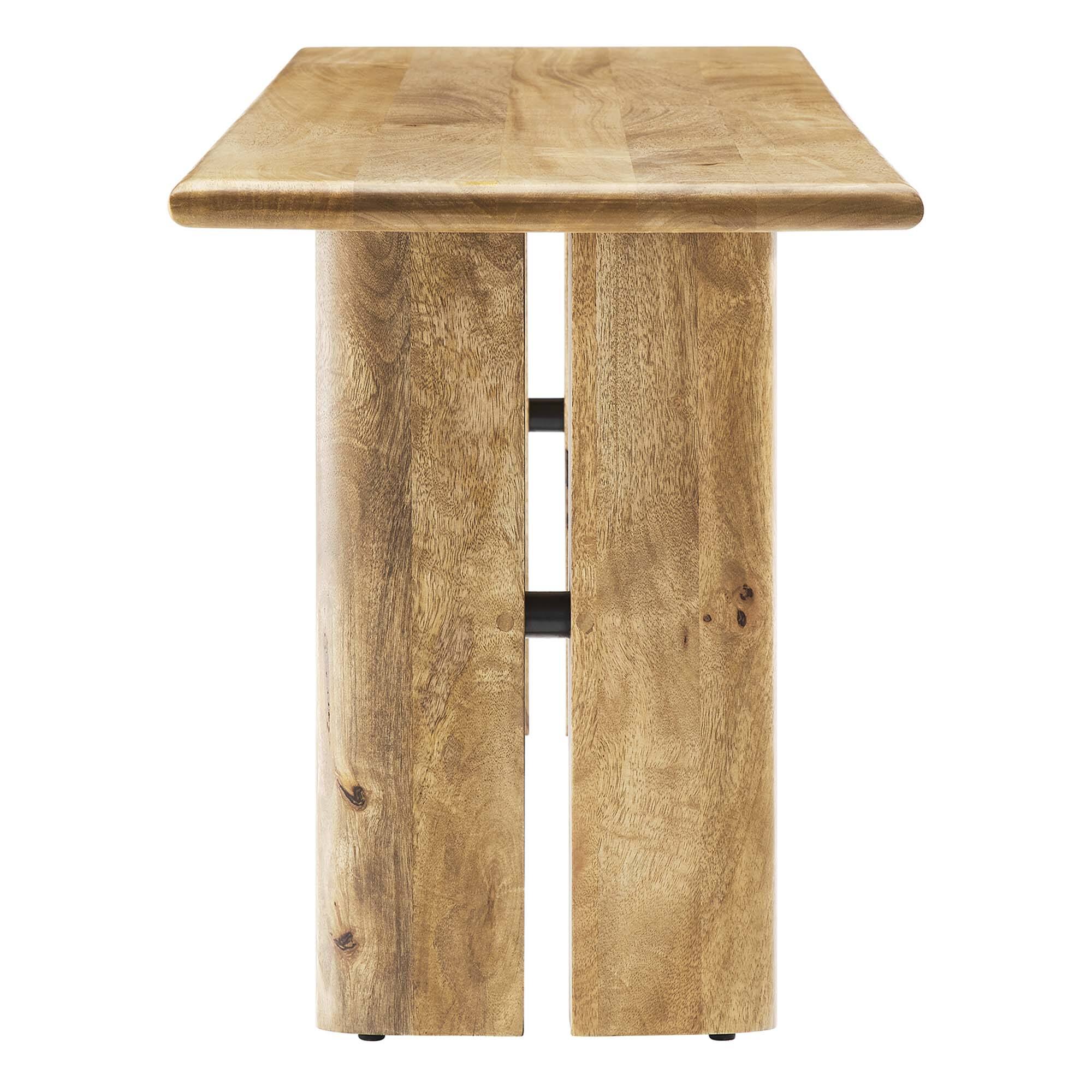 Back. Modway - Amistad 58" Wood Bench by Modway - Brown.