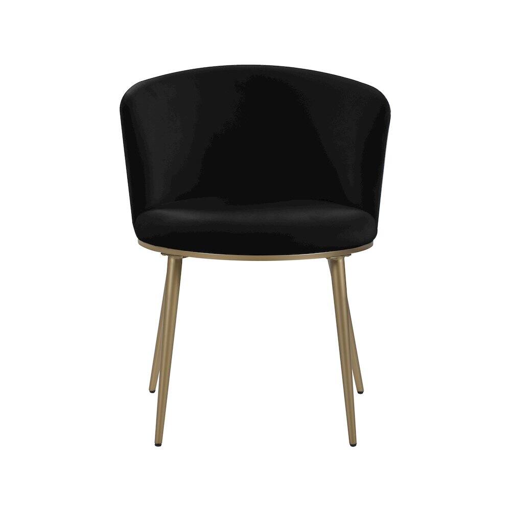 Alt View 2. Meridian Furniture - Skylar Black Velvet Dining Chair, Set of 2 - Black.