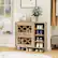 Alt View 11. Costway - Shoe Storage Cabinet with Flip Doors Adjustable and Removable Shelves for Entryway - Oak.