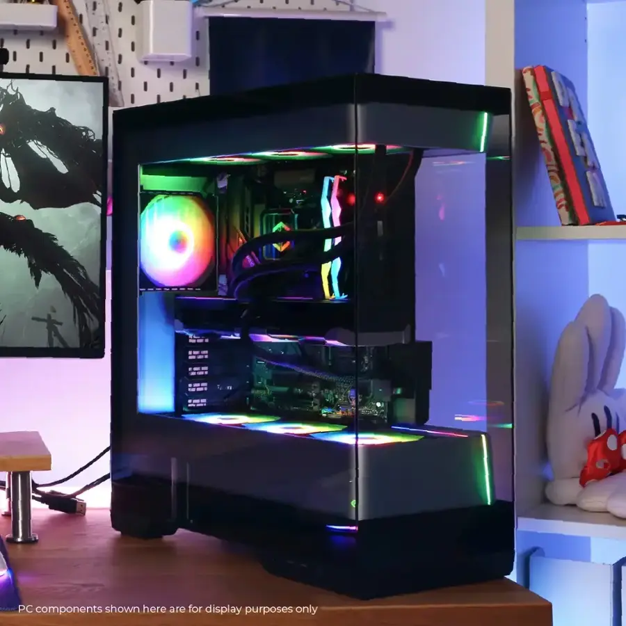 The PC components shown here are for display purposes only.