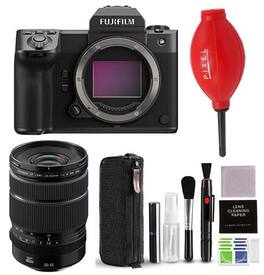 GFX100 II Mirrorless Medium Format Camera Body w/ Fujifilm GF 20-35mm F4 R WR & Extra Accessory Bundle | Fuji GFX100 II - Black