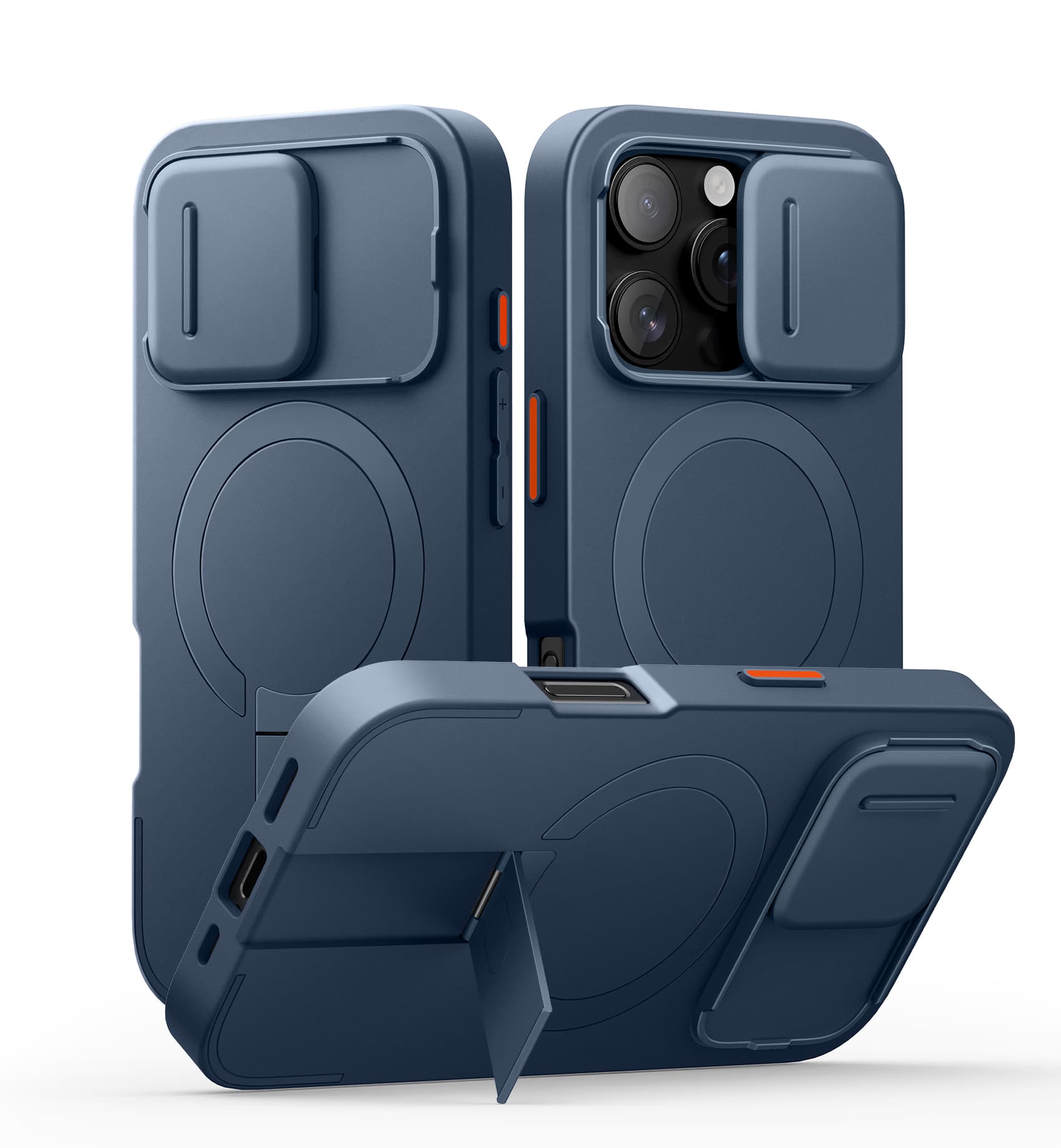 SURITCH - Bumper Case for iPhone 16 Pro with Camera Cover, Compatible with MagSafe, Kickstand, Shockproof Slim Protective Cover - Deep Blue price history on PriceWatchPro