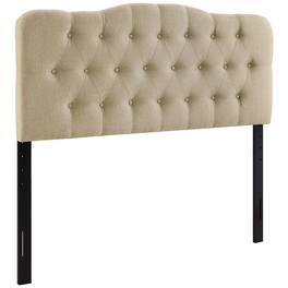 Annabel Upholstered Fabric Queen Headboard by Modway - Brown