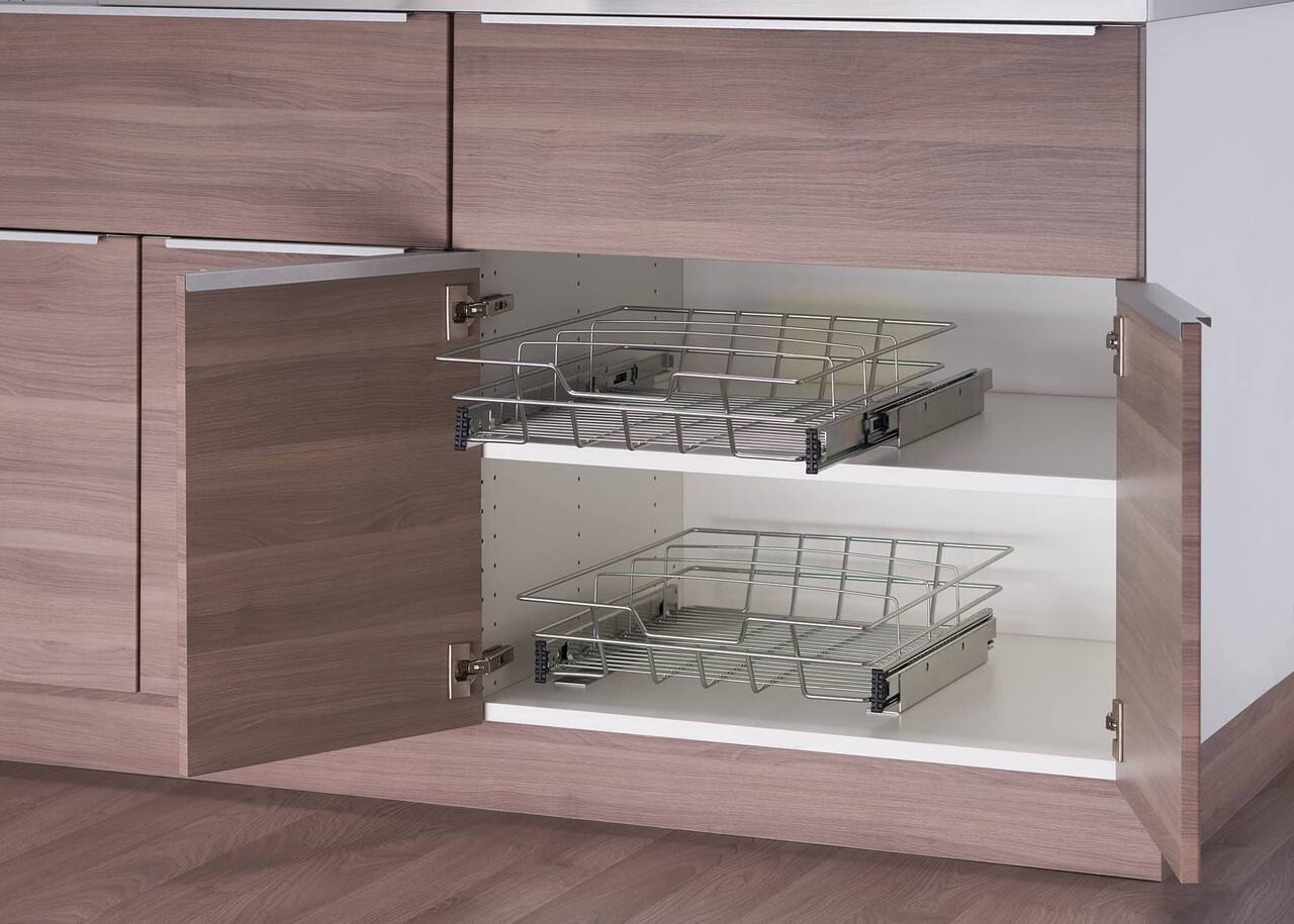 Alt View 11. TRINITY - PRO EcoStorage 16" Sliding Drawer 2-Pack Chrome - Chrome.