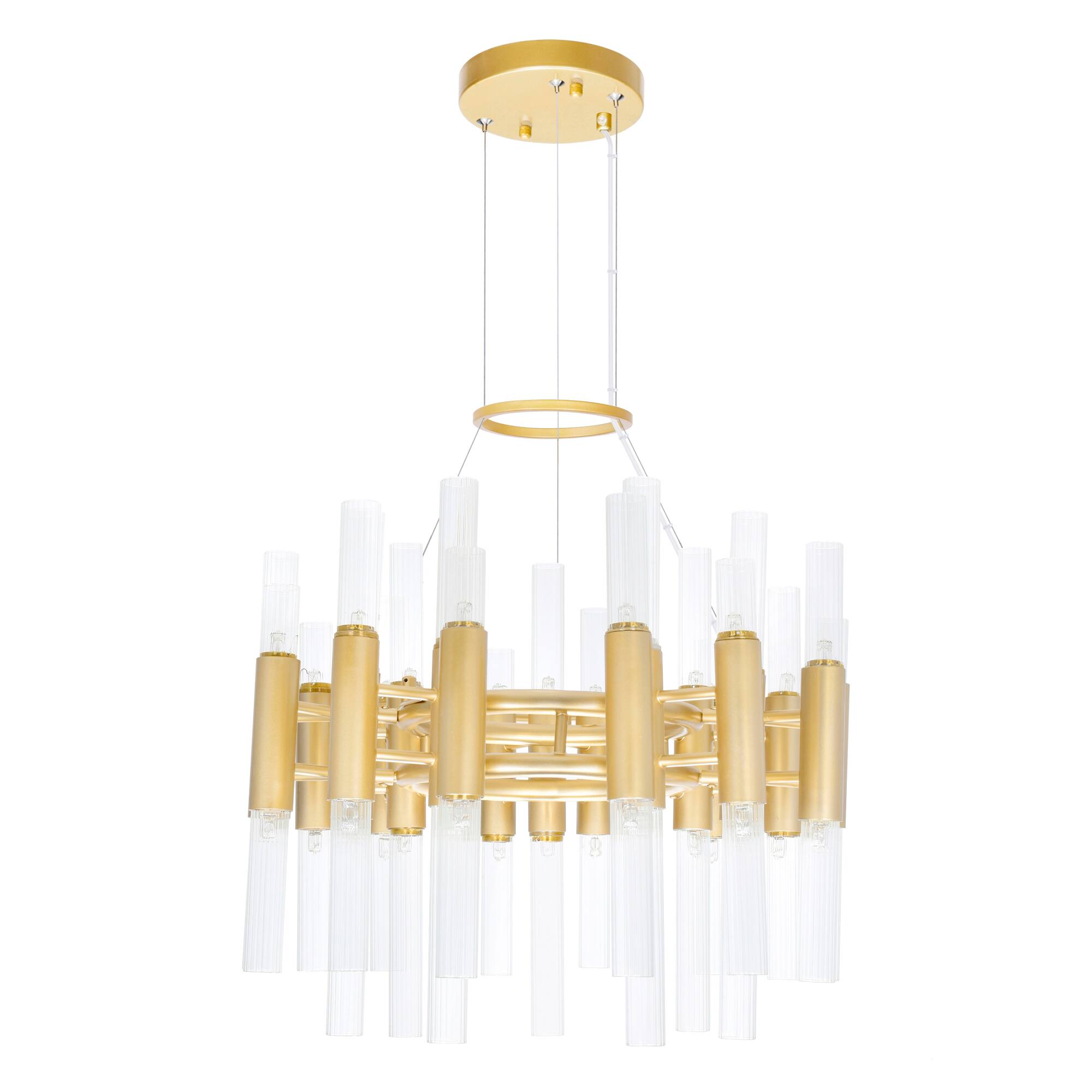 Alt View 1. CWI Lighting - Orgue 42 Light Chandelier With Satin Gold Finish - Satin Gold.
