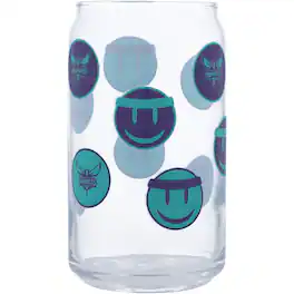 Logo Brands - Charlotte Hornets 16oz. Smiley Can Glass - Multicolor