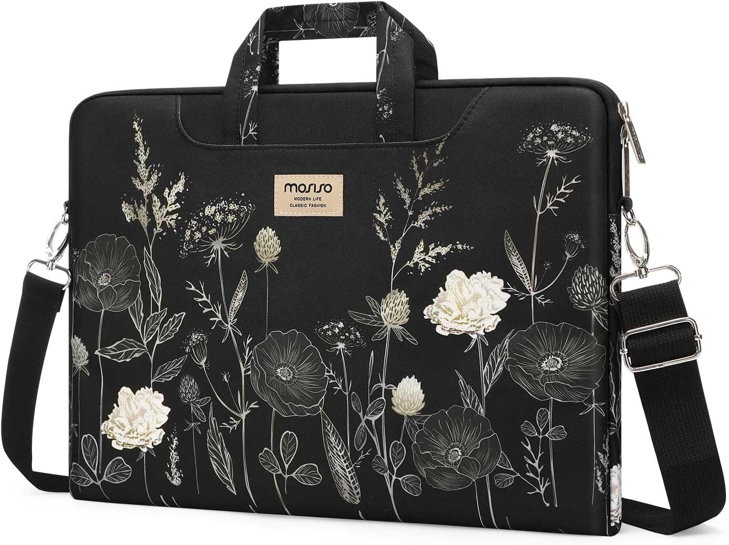 Vulpecula Spade - Laptop Bag for Women, 15.6 inch Computer Bag Compatible with MacBook - Retro Flower