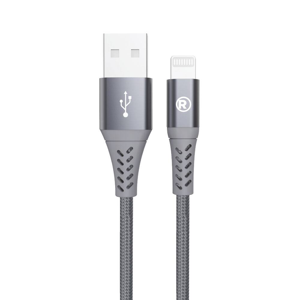 Alt View 2. RadioShack - Charging Cable USB to Lightning – 6 ft - Gray.