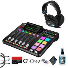RODE - RODECaster Pro II + Headphones + 64GB Micro SD Memory Card + More (Bundle)