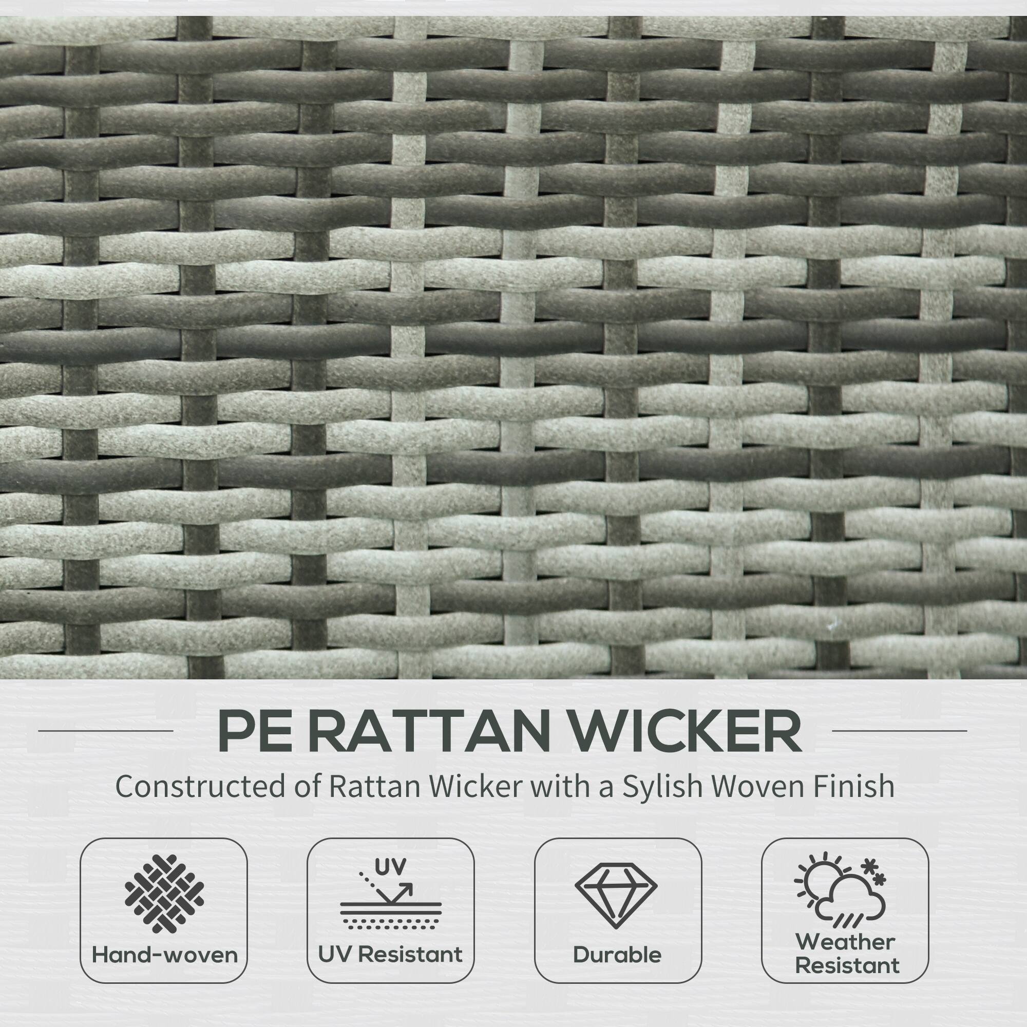 PE RATTAN WICKER, Constructed of Rattan Wicker with a Sylish Woven Finish, Hand-woven, UV Resistant, Durable, Weather Resistant