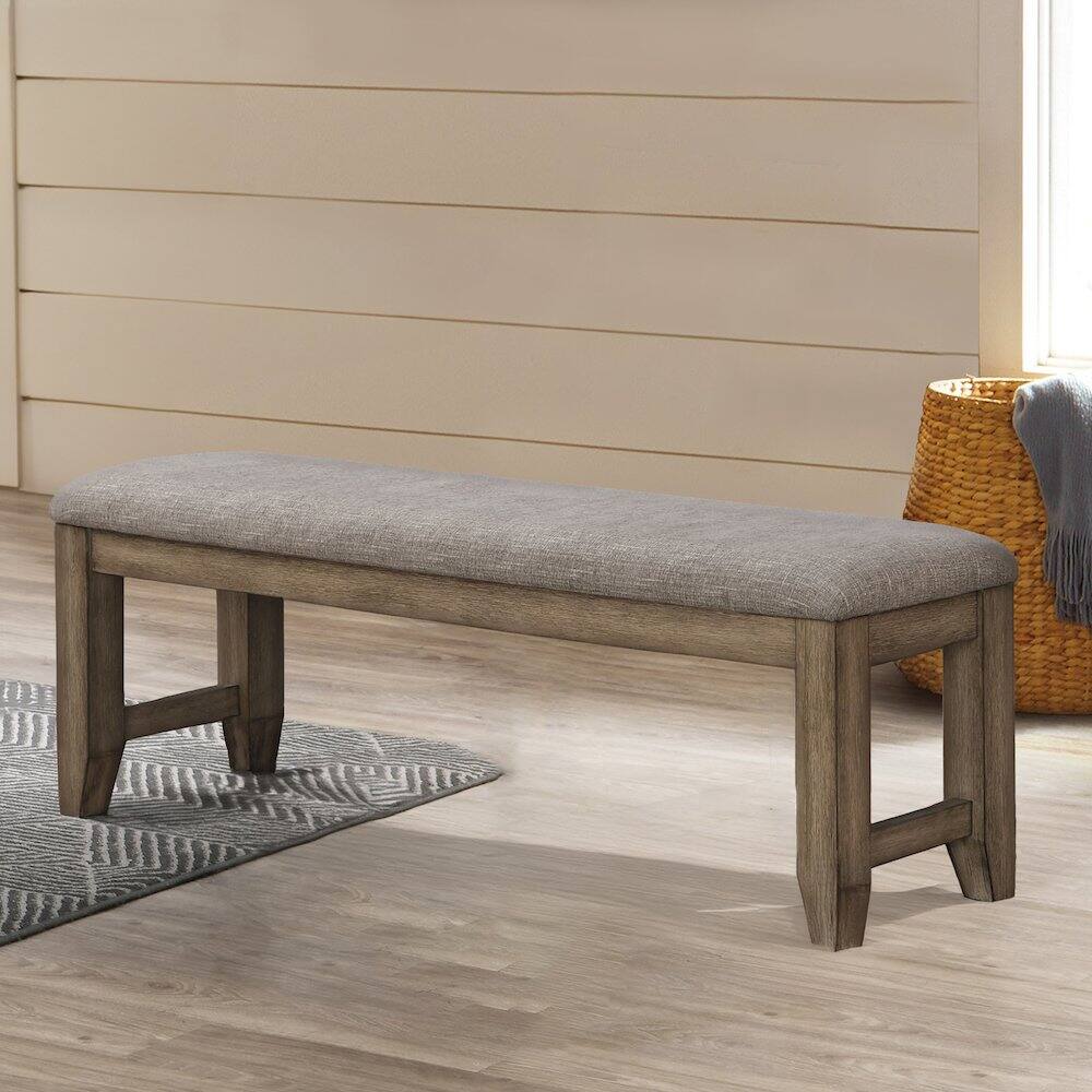 Back. New Classic Furniture - Harrisburg Wood Dining Bench - Brown.