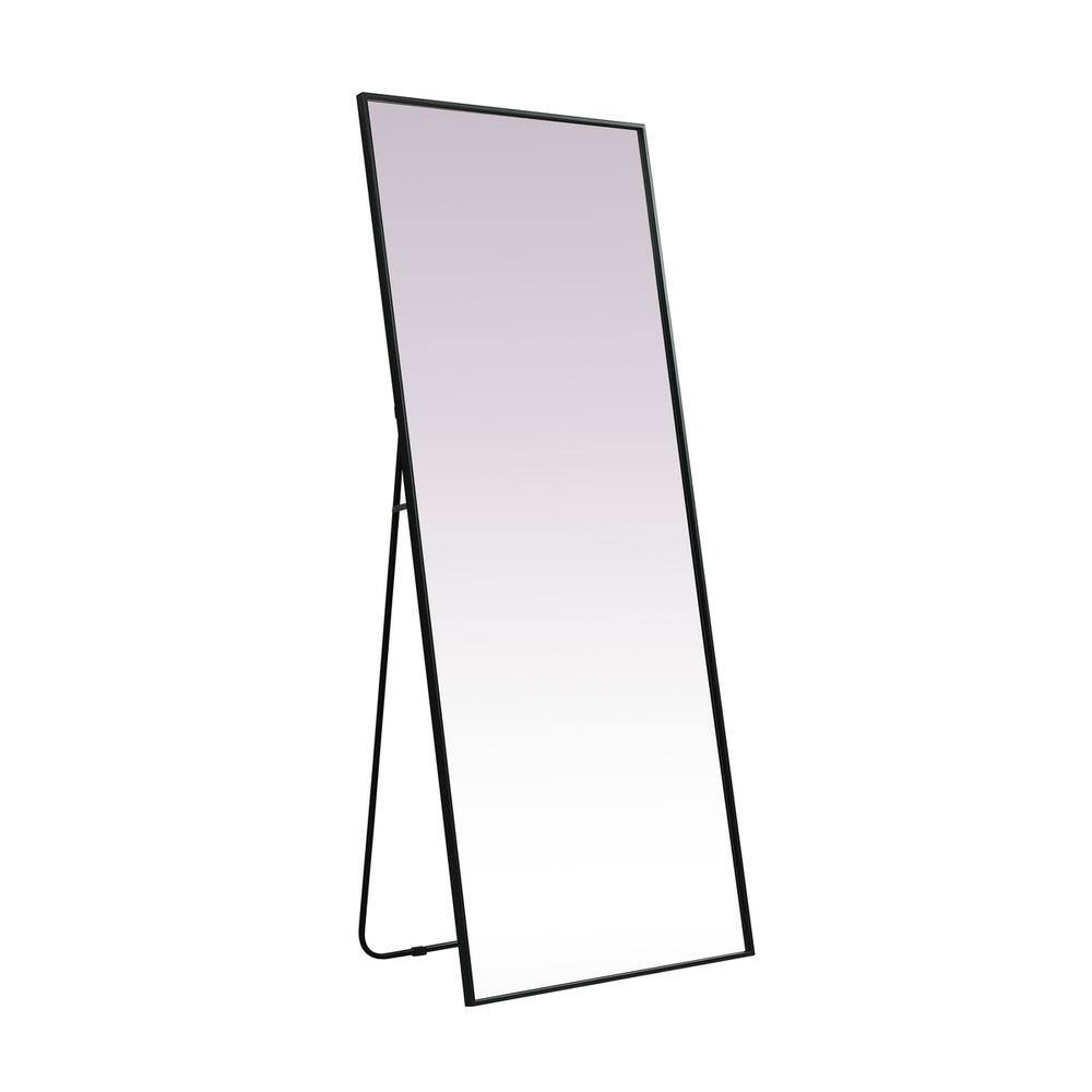 Alt View 2. Elegant Decor - Metal Frame Rectangle Full Length Mirror 30x72 Inch in Black - Black.