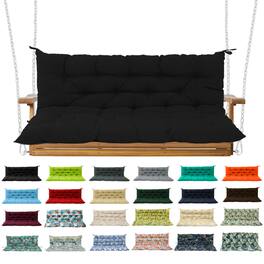Chateau Abodes - Outdoor Replacement Seat Cushions for 2-3 Person Swing & Bench, Waterproof Sofa Pads with Backrest for Patio Furniture - Black-40x40in