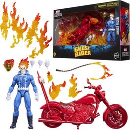 Hasbro - Collectibles - Ghost Rider - Marvel Legends - Johnny Blaze Action Figure with Motorcycle - COLLECTIBLES - Multicolor
