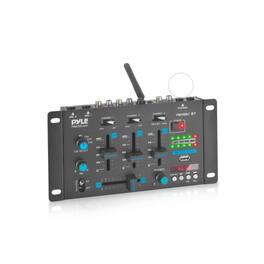 Pyle - Wireless DJ Audio Mixer - 3 Channel Bluetooth DJ Controller with Mic-Talkover, USB Reader