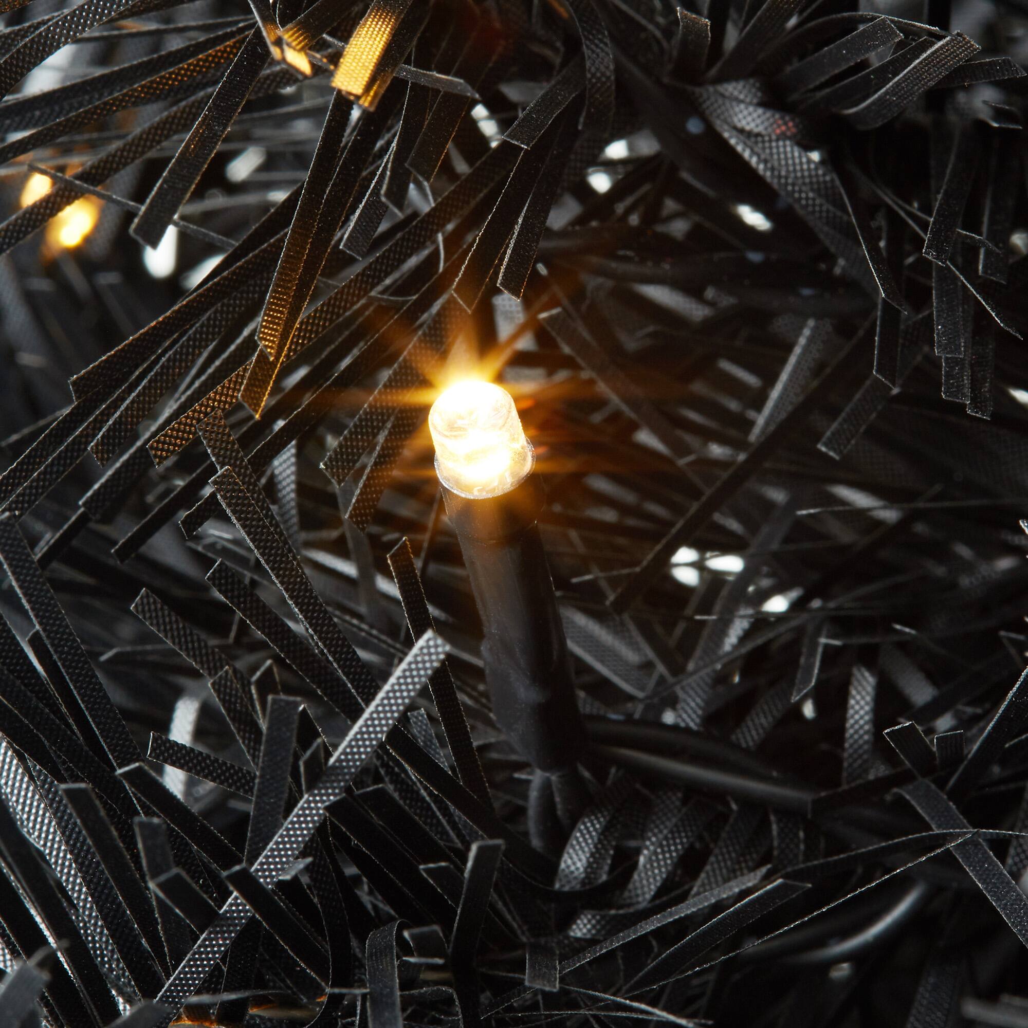 Alt View 2. Casafield - 2-ft Pre-Lit Artificial Mini Tabletop Christmas Tree with Cloth Base - Black White Lights.