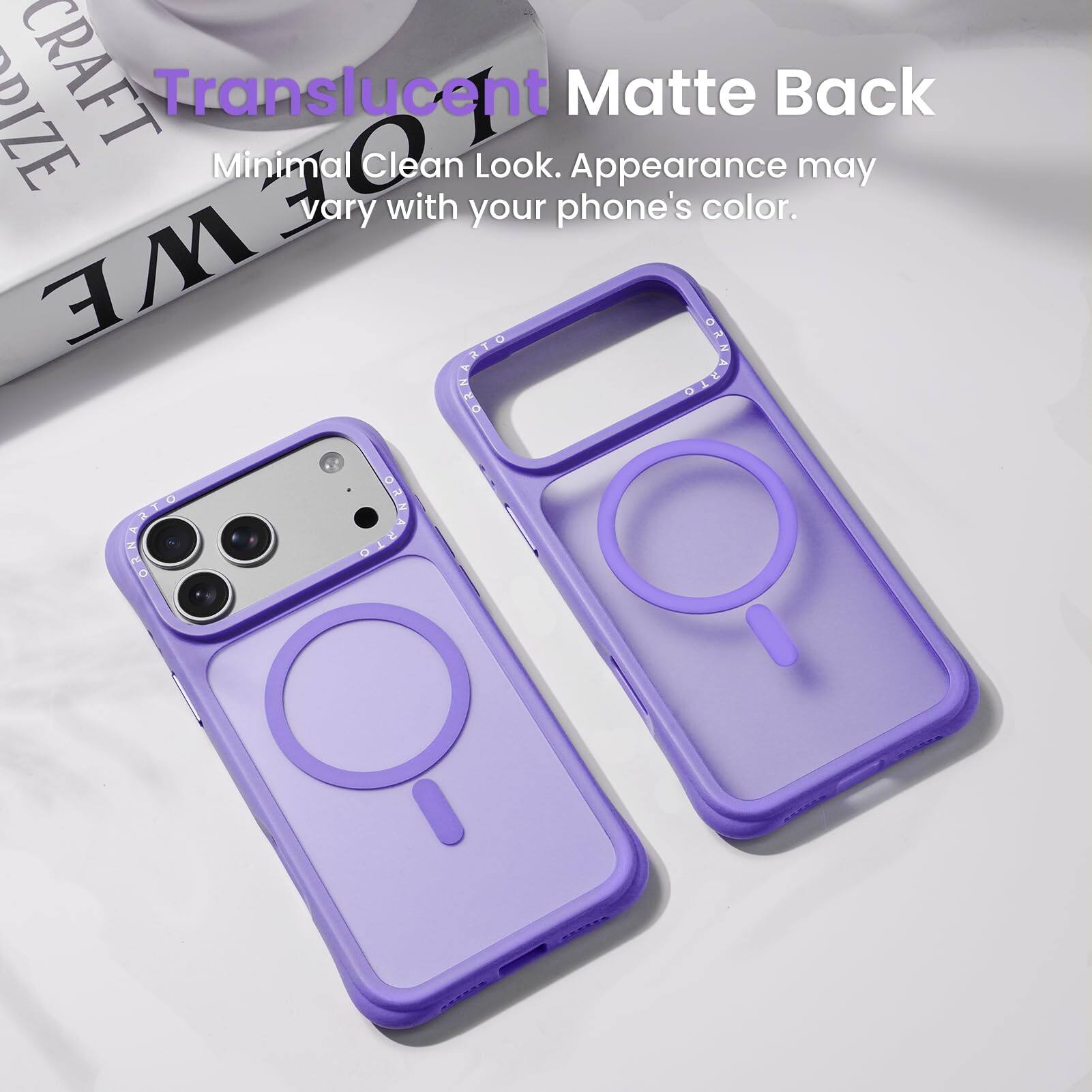 Translucent Matte Back  
Minimal Clean Look. Appearance may vary with your phone's color.