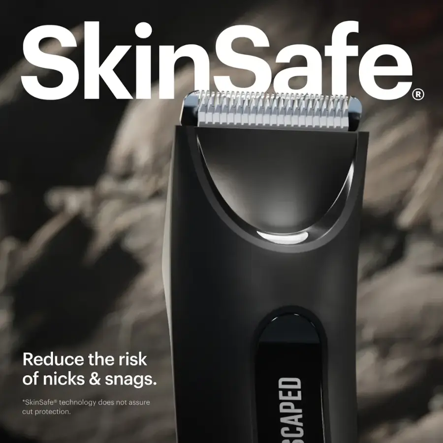 SkinSafe. Reduce the risk of nicks & snags. SkinSafe technology does not assure cut protection. Capped.