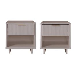 Manhattan Comfort - Granville Modern 18" Nightstand - Set of 2 - Light Gray