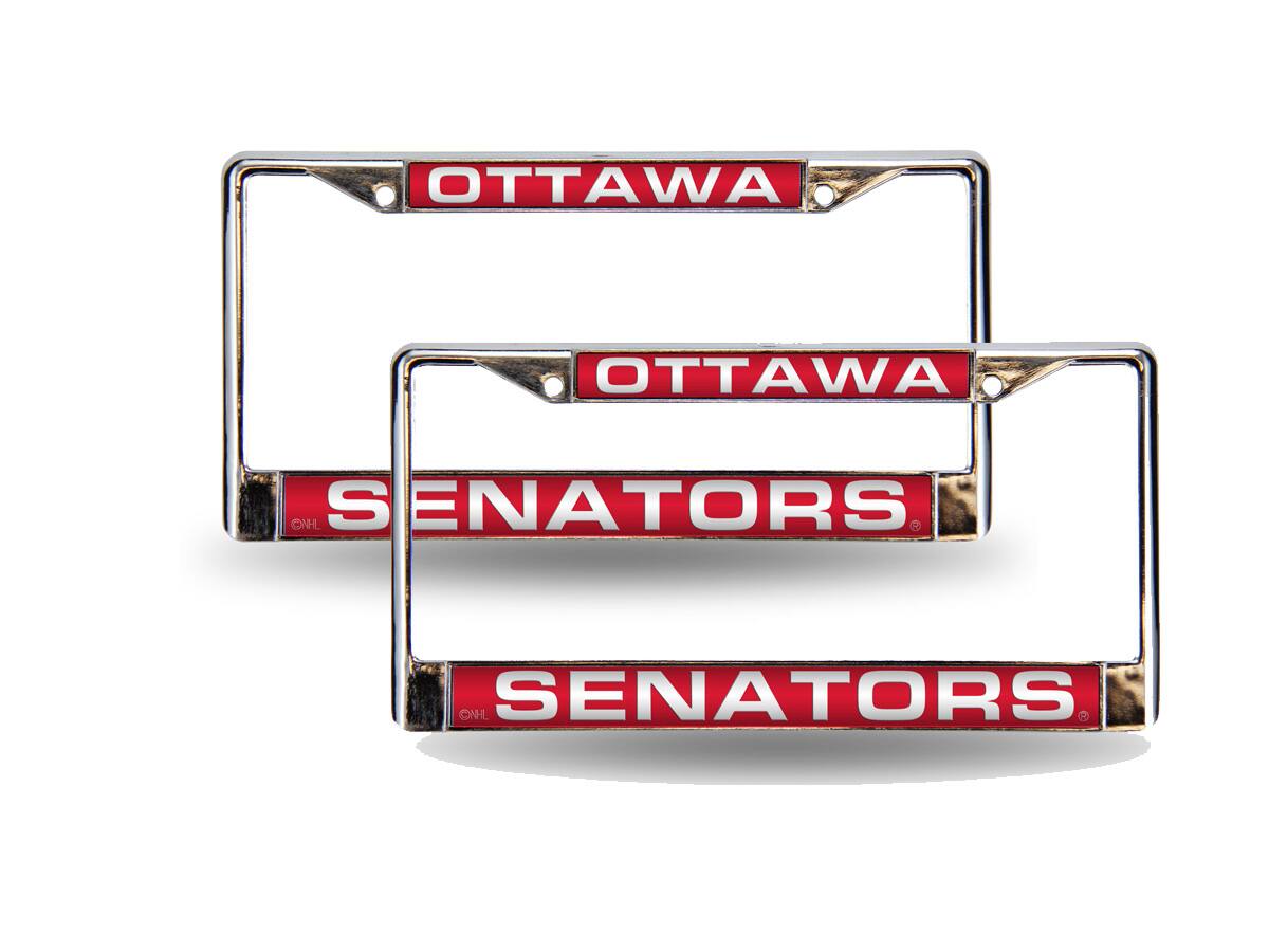 Ottawa Senators Chrome Metal Laser Cut License Plate Frame - Set of 2 Frames