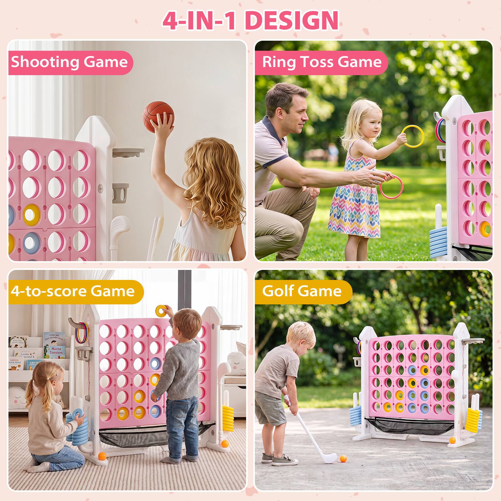 4-IN-1 DESIGN

Shooting Game

Ring Toss Game

4-to-score Game

Golf Game

Landa - Mamba Transfers