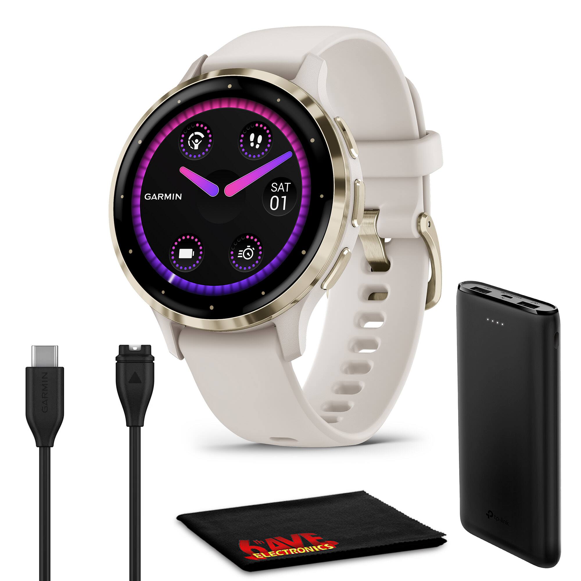 Garmin - Venu 3S Advanced Fitness And Health Tracker Smart Watch - Ivory Case - Ivory - (2023)