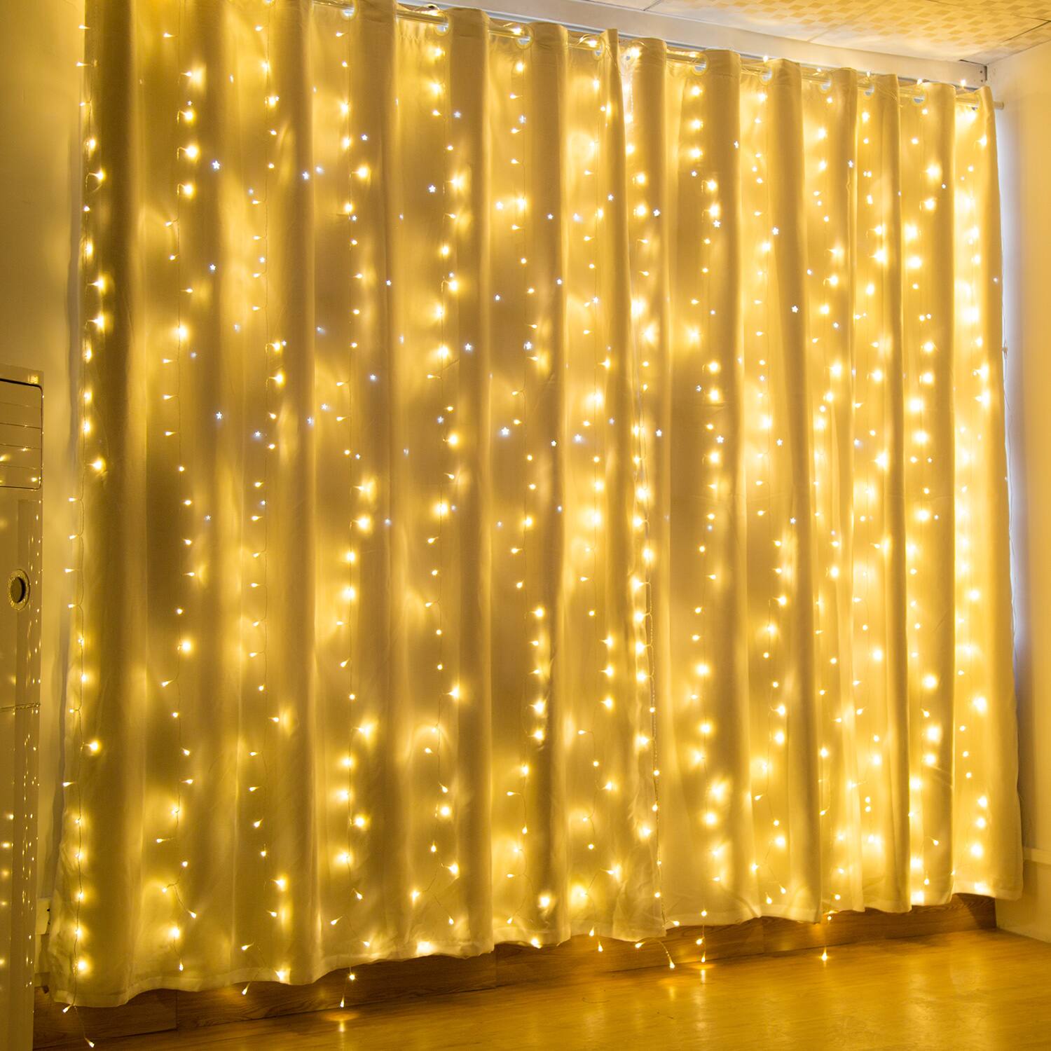 Alt View 7. IMAGE - 19.6*6.6FT 448 LED String Fairy Curtain Lights Warm White - Warm White.