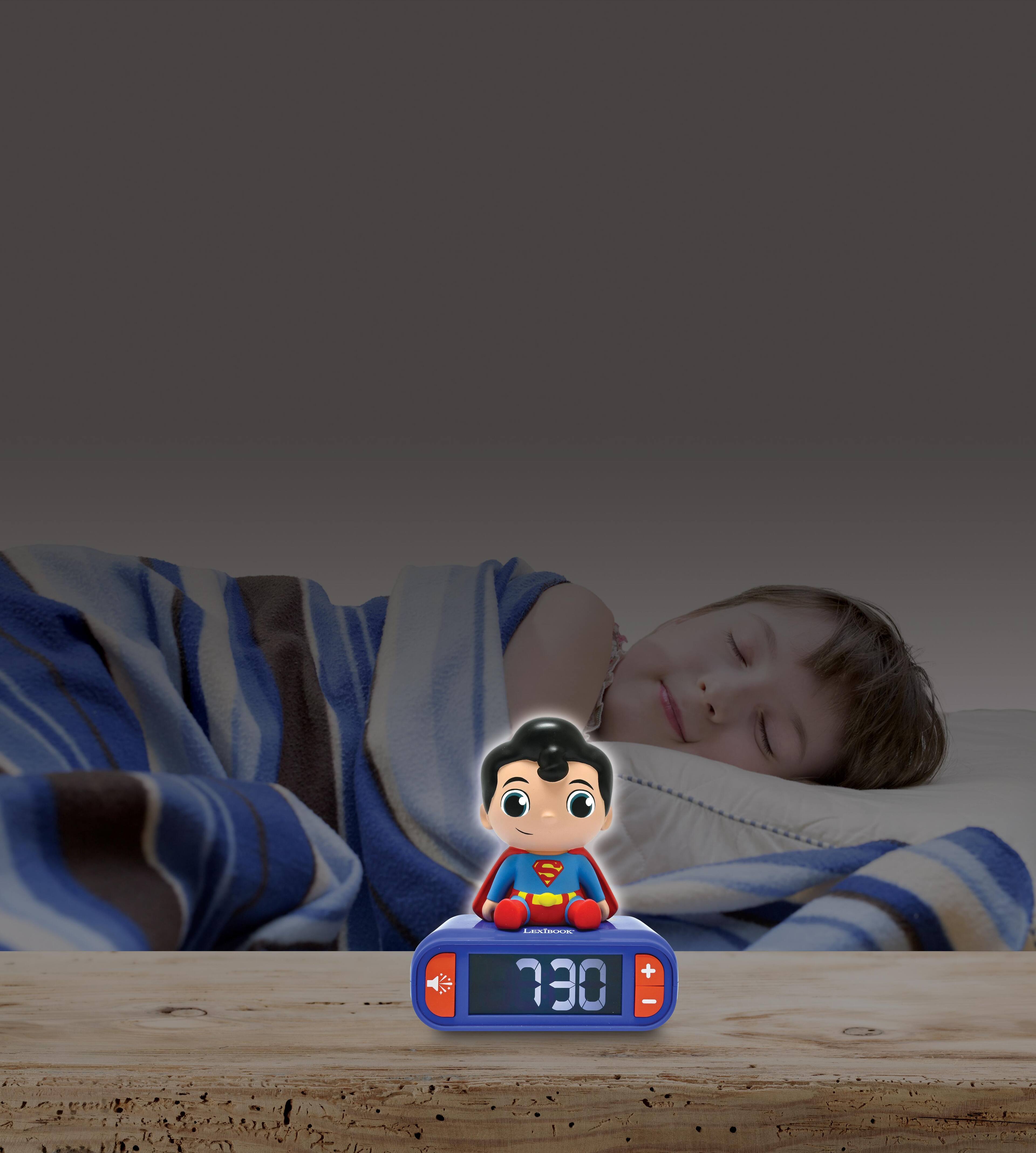 Alt View 4. Lexibook - Superman Night Light Alarm Clock with Sounds - BLUE.
