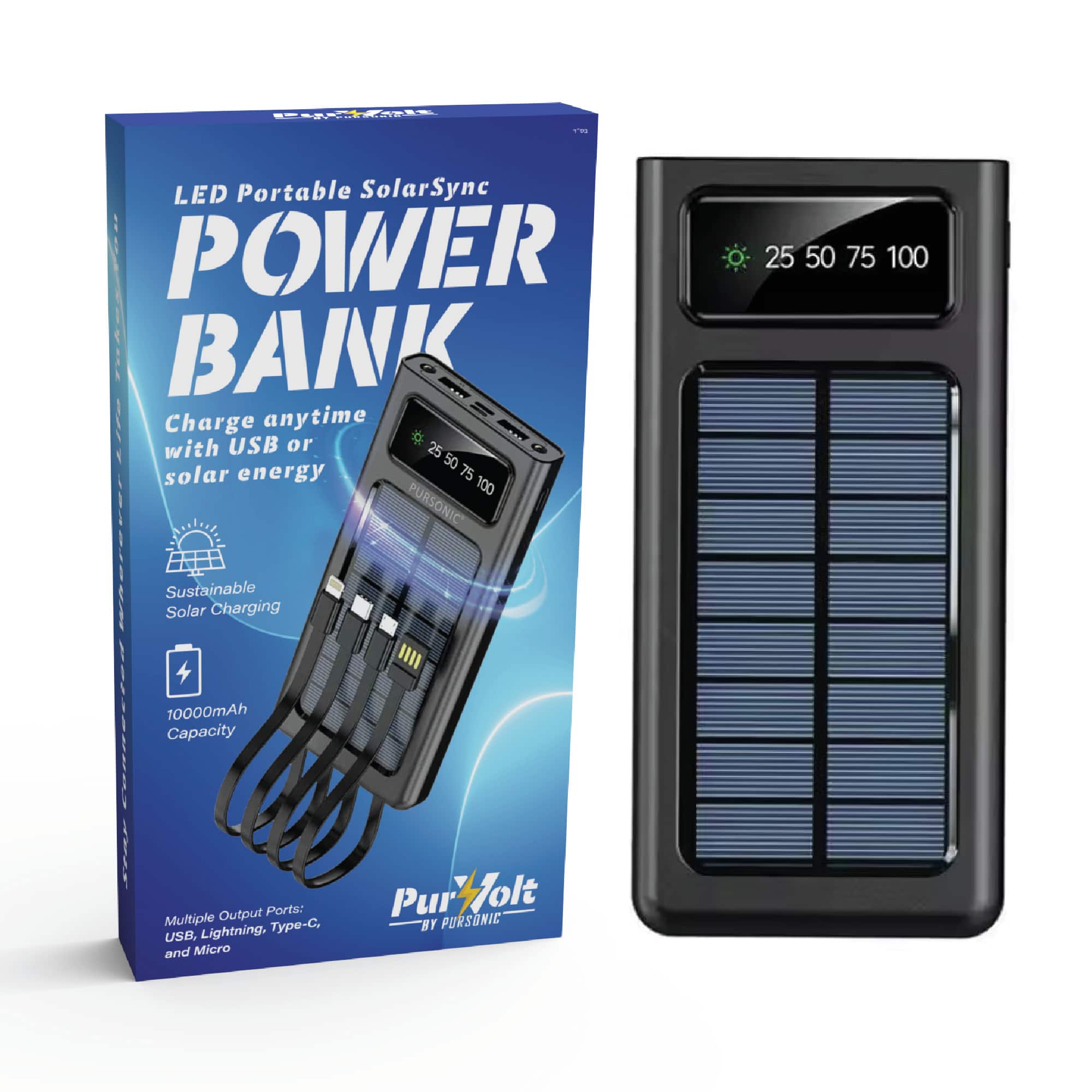 Pursonic - LED Portable Solarsync Power Bank – PoLED Portable Solarsync Power Bank – Power Anytime, Anywherewer Anytime, Anywhere