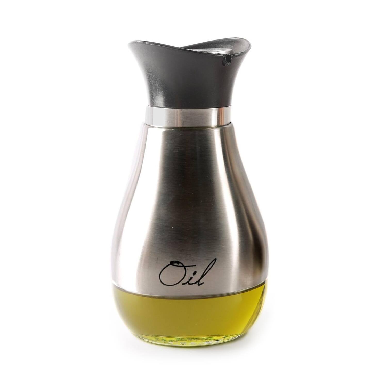 Angle. American Atelier - Cafe Contempo Silver Glass Oil & Vinegar Set 13.6OZ..
