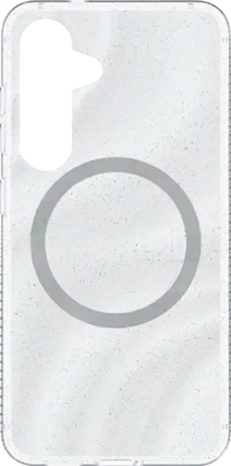 Front. ZAGG - Milan Snap Case + Magnet - Samsung Galaxy S25 Silver Glitter - Silver Glitter.